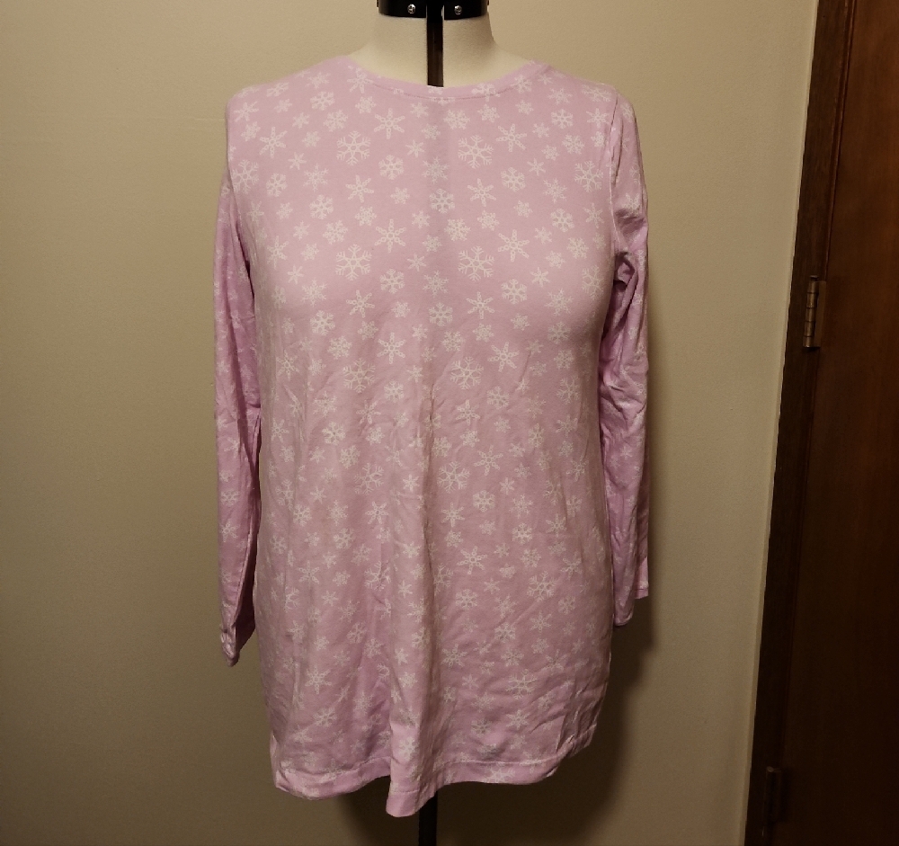Pink Snowflake Long Sleeve Custom Fabric Homemade